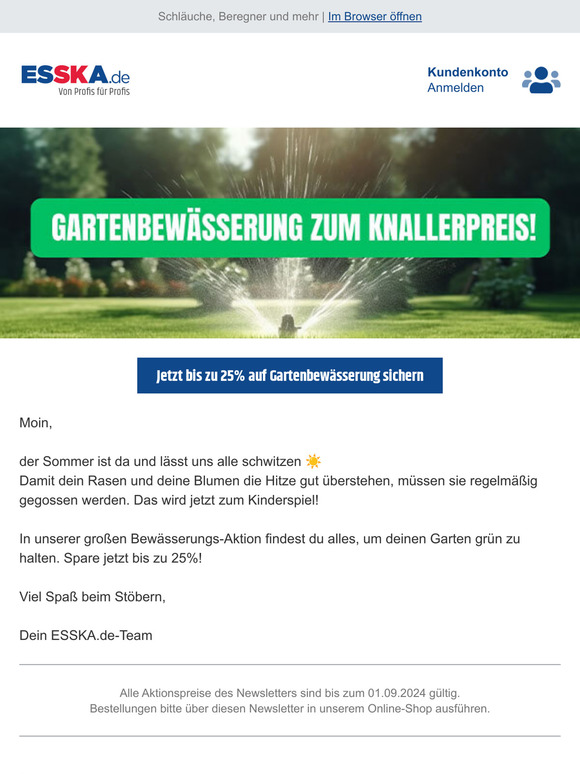 Gartenbewässerung zum Knallerpreis!