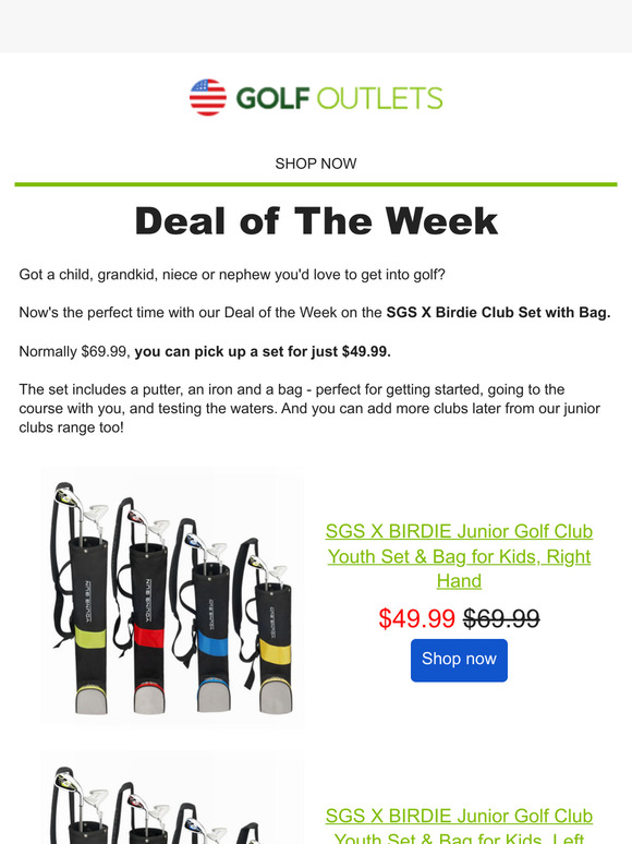 Junior Golf Sets just $49.99 - Save $20