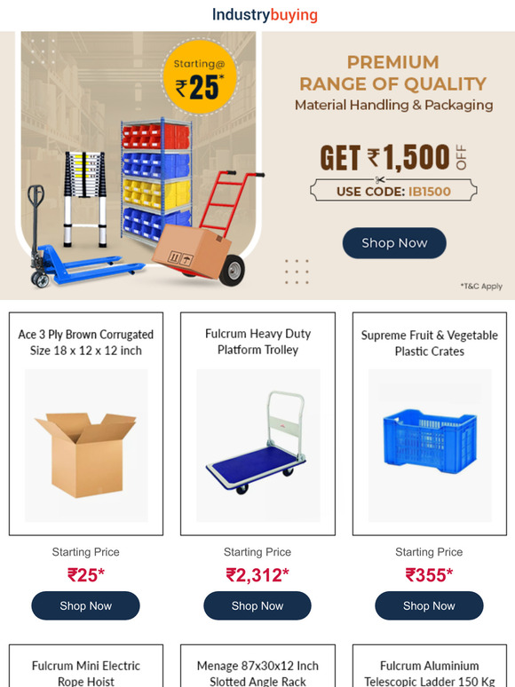 Extra ₹1500 Off: Material Handling Products