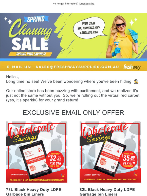 Exclusive EMAIL OFFER - Early Spring Savings