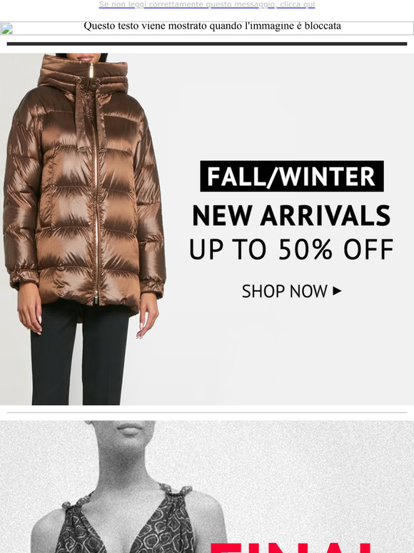 F/W New Arrivals up to 50% off + S/S Final Sale