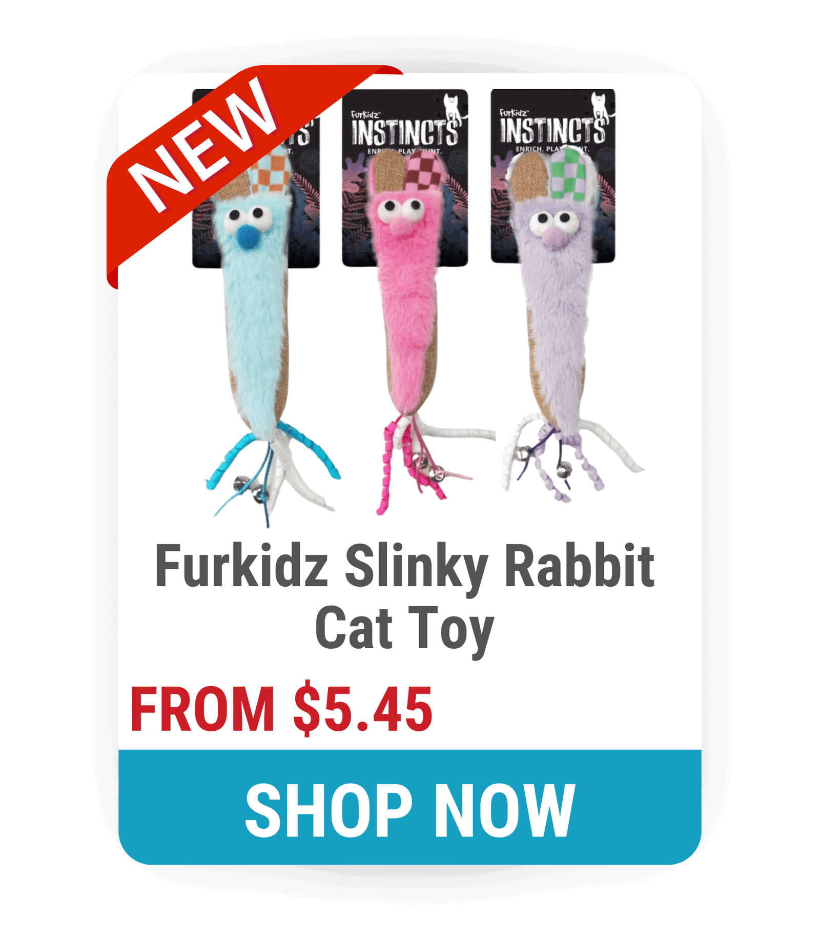 Furkidz Slinky Rabbit 19cm