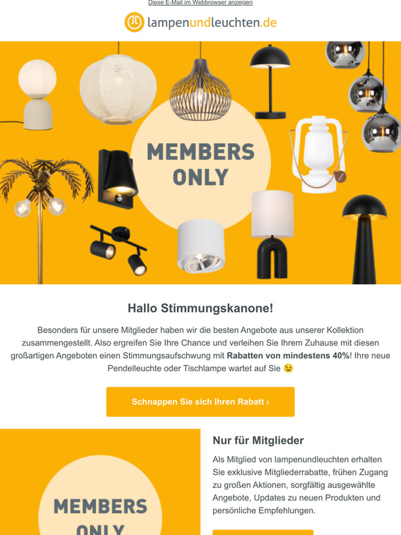 Nur für Mitglieder: mindestens 40% Rabatt