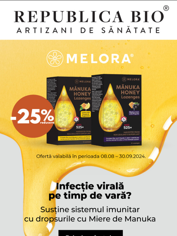 📣 Pentru infecție virală pe timp de vară, ai Dropsurile cu Manuka cu reducere de - 25%