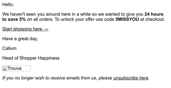 You've unlocked 5% off your next order