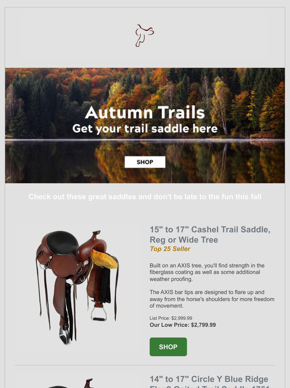 FALL IS COMING: Don't be caught without a saddle!