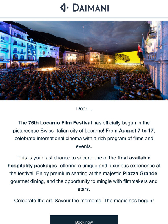 The Locarno Film Festival has begun – last chance to secure your spot 🎥