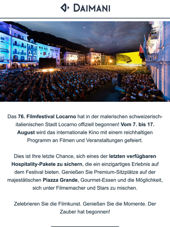 Das Locarno Film Festival hat die Türen geöffnet - sichern Sie sich jetzt Ihren Sitz 🎥
