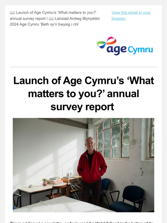 📖  Launch of Age Cymru’s ‘What matters to you?’ annual survey report  / 📖 Lansiad Arolwg Blynyddol 2024 Age Cymru ‘Beth sy’n bwysig i chi’