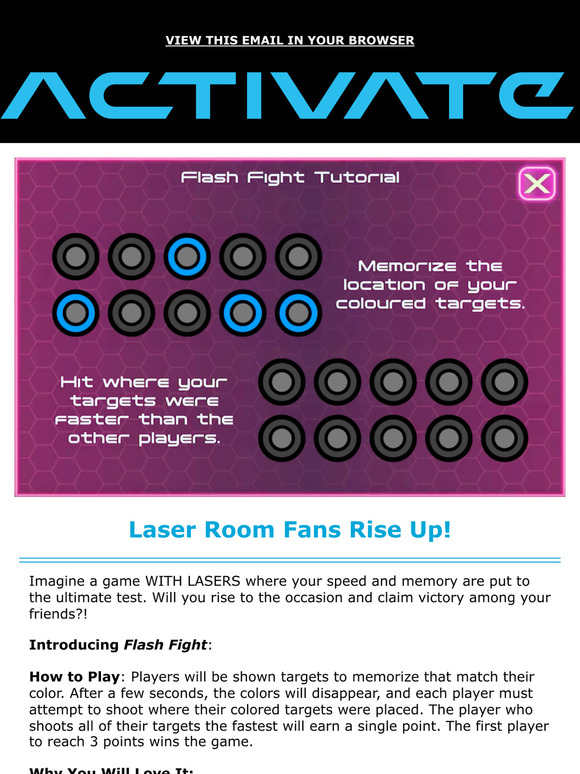 🔦 Introducing Flash Fight - Our Newest Game in Laser!