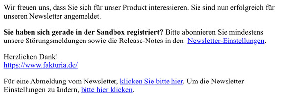 Willkommen beim Fakturia Newsletter