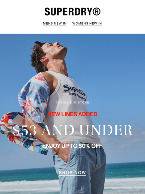 Top Picks: Up to 50% Off, All $53 & Under