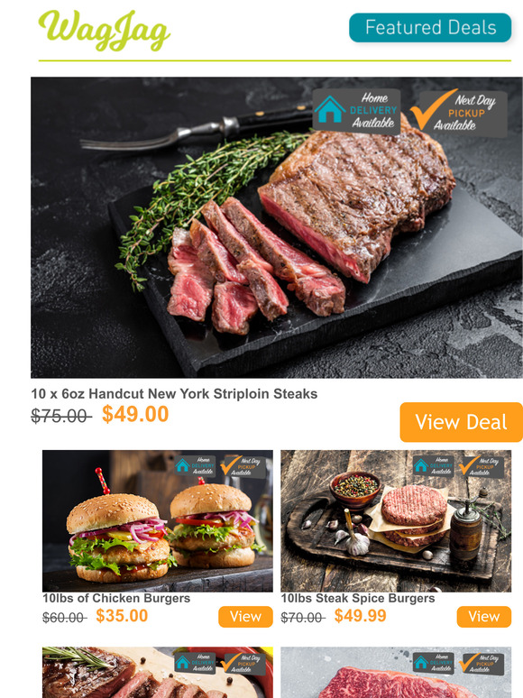 $49 for 10 x 6oz NY Striploin Steaks
