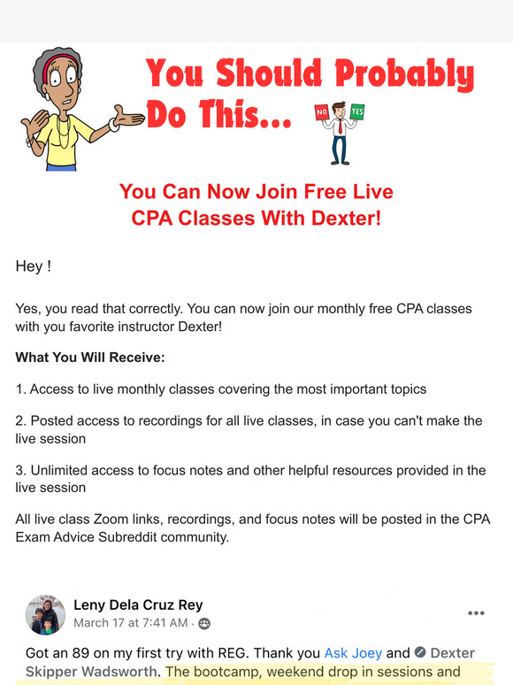 Sign Up For Free CPA Exam Classes!