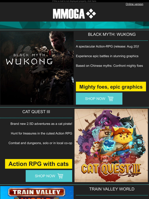 MMOGA - Black Myth Wukong! Cat Quest III! Train Valley World!