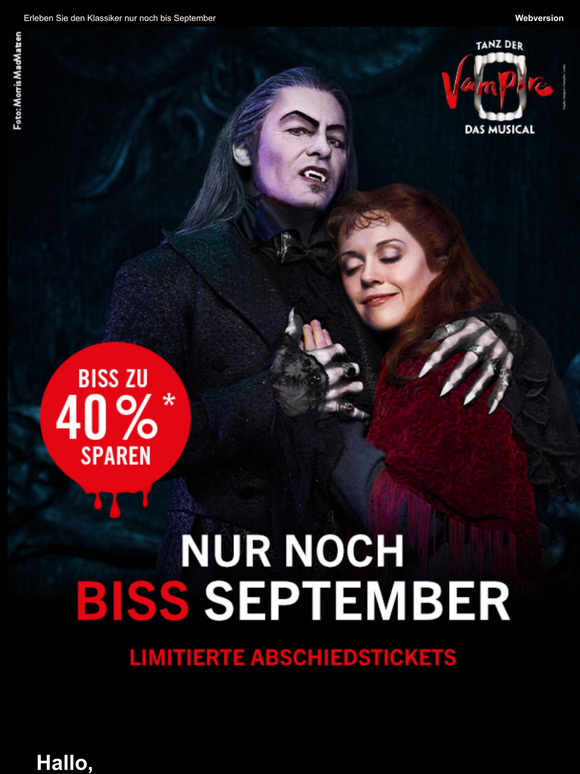 ❦ Die letzte Reise nach Transsylvanien: Bis zu 40 %* Rabatt auf Ihre Tickets! ❦