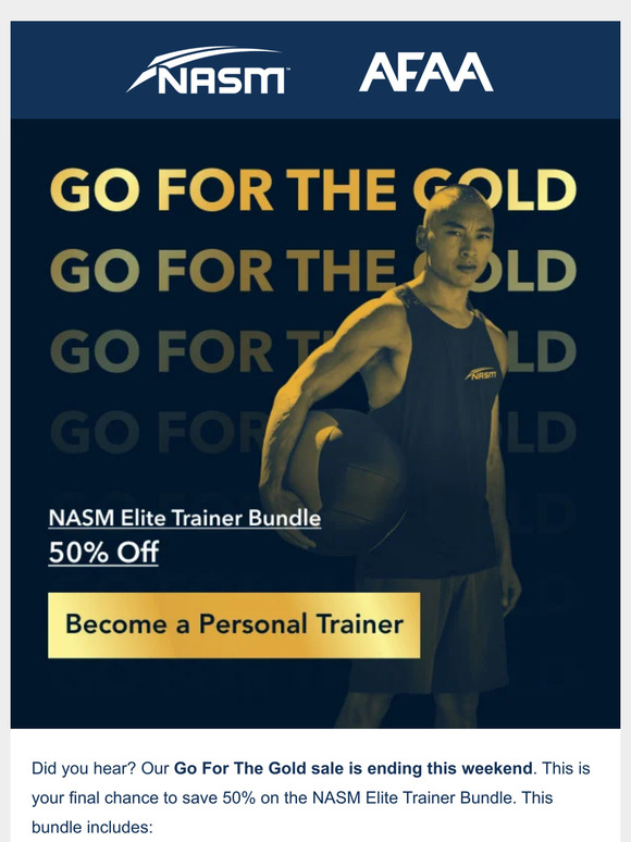 Ending This Weekend: Start Your Fitness Career for 50% Off