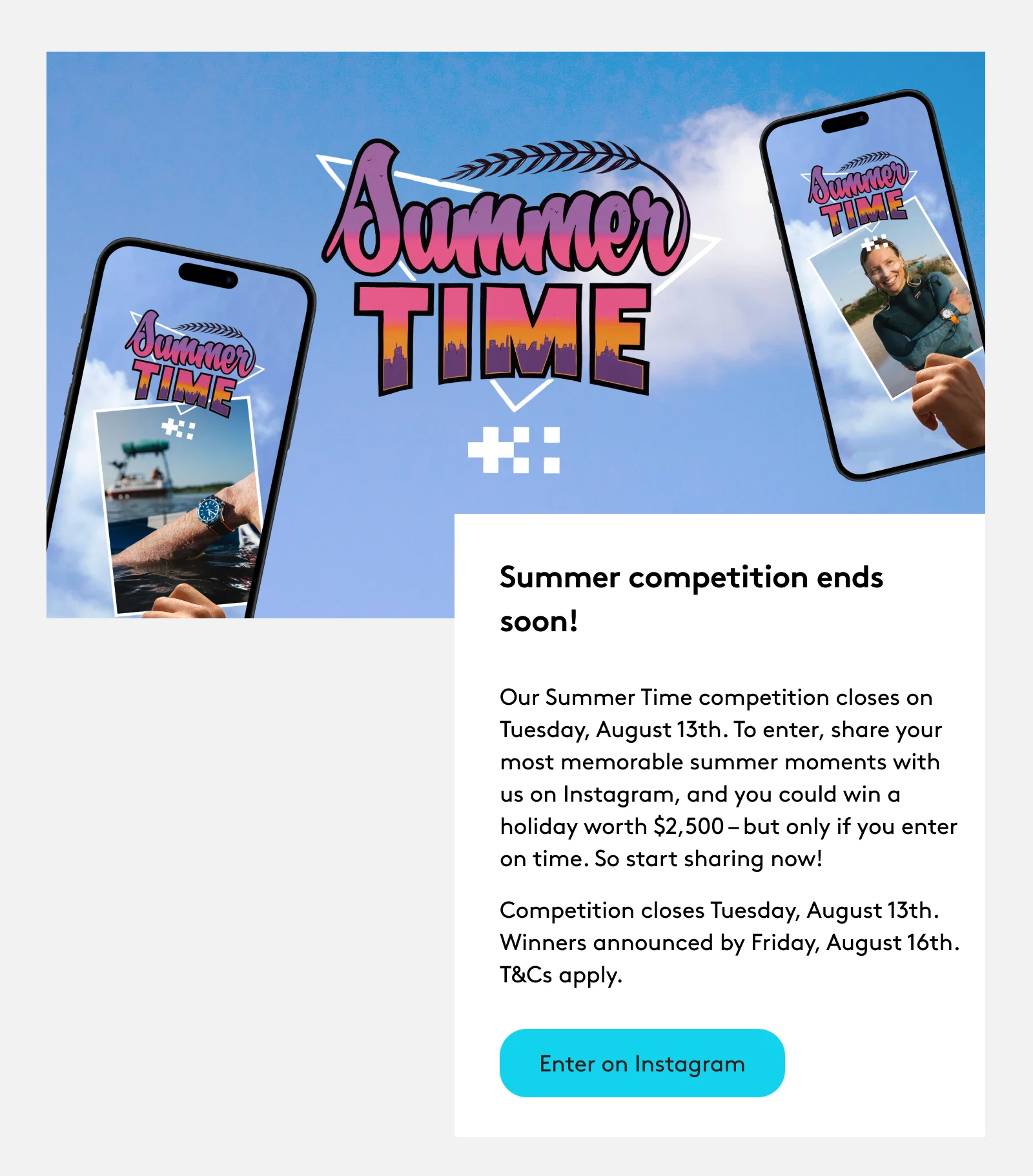 Summer competition ends soon