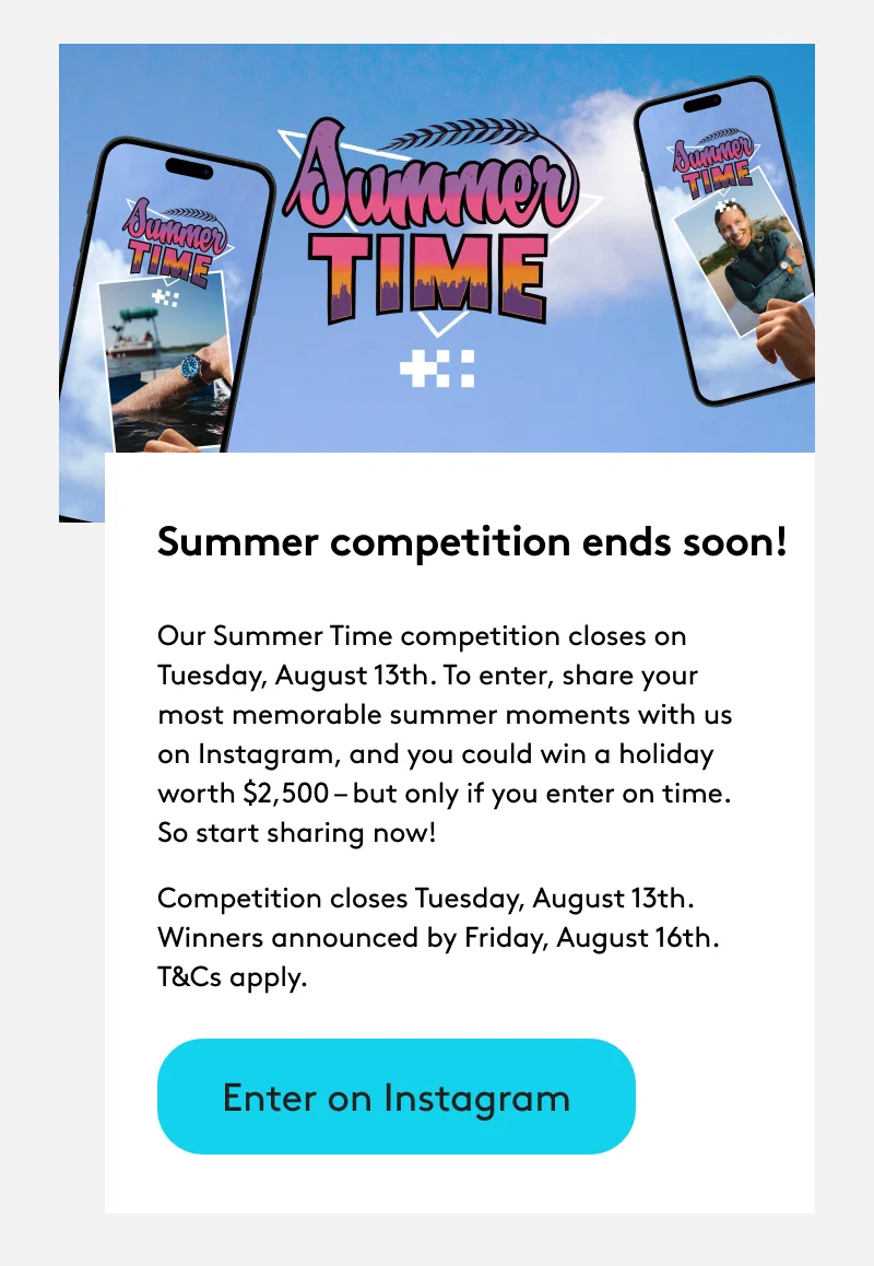 Summer competition ends soon