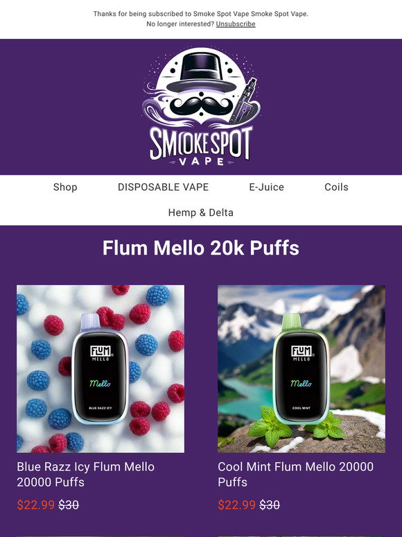 Flum Mello Cool Mint Cool Mint FLUM Mello Vapes Wholesale