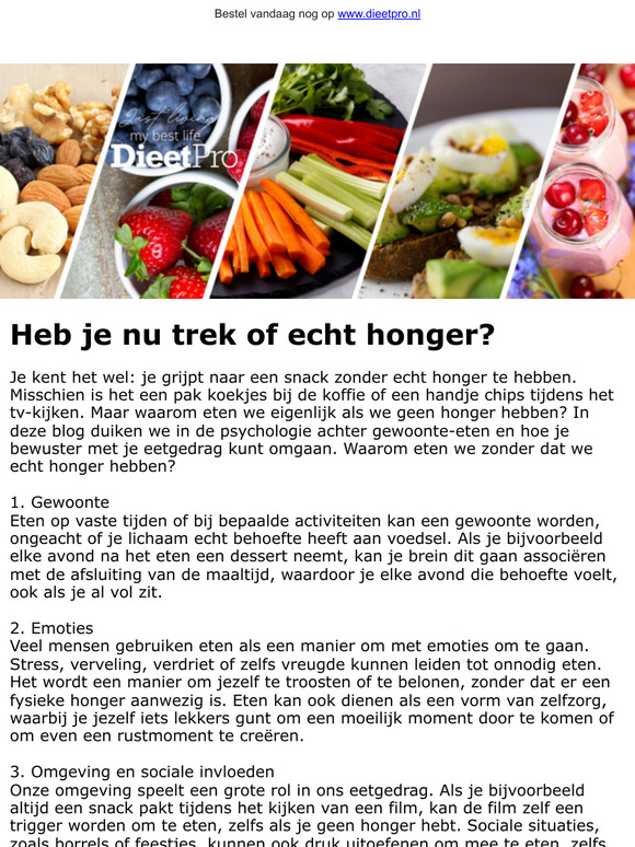 Lekkere trek of echt honger?