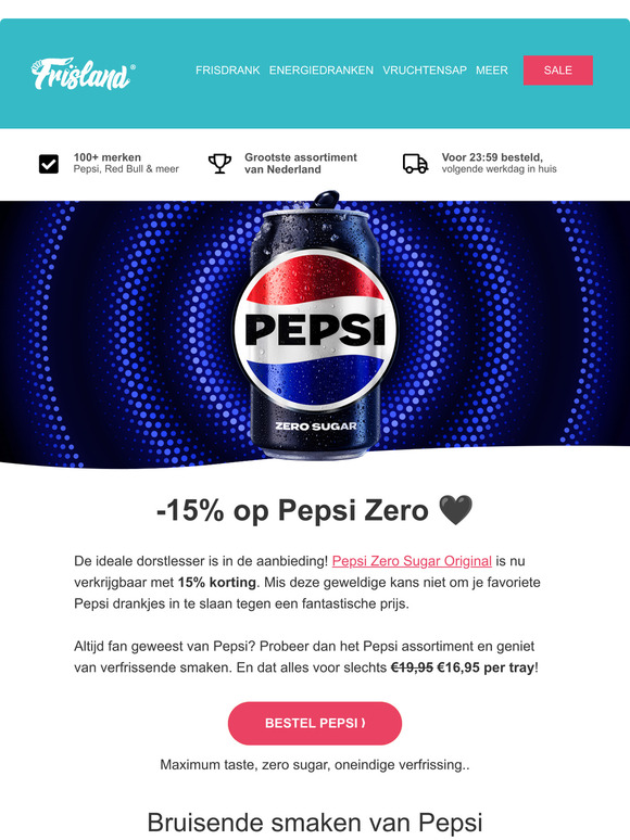 -15% op Pepsi Zero 🖤