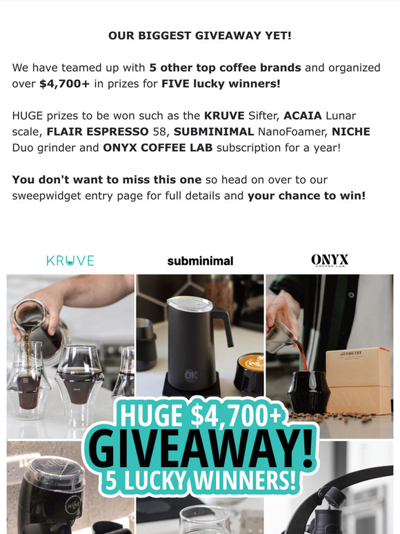 YOUR DREAM COFFEE GEAR FOR FREE!