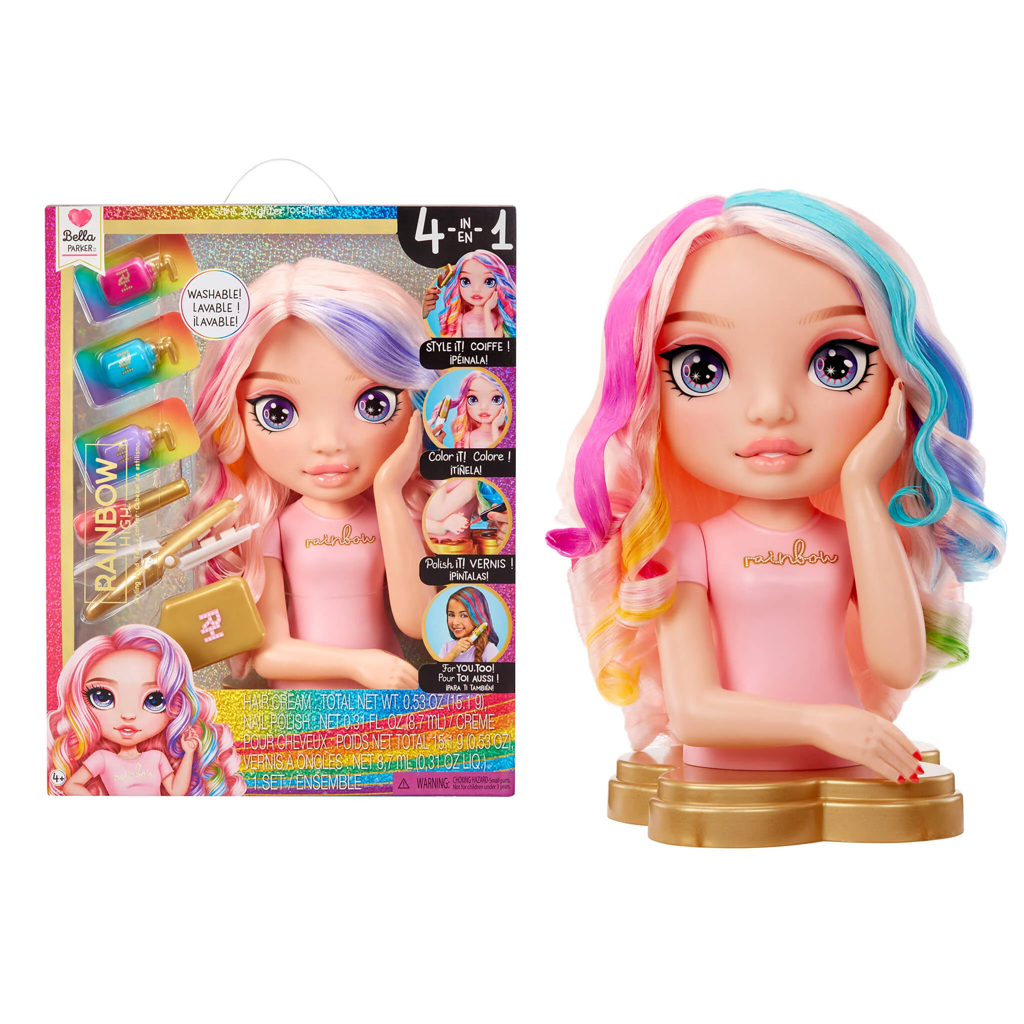 Image of Rainbow High Bella 13” Styling Head 4-in-1 Playset