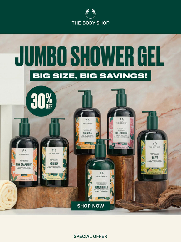 Lather Up and Save Big on Jumbo Shower Gels! 🚿