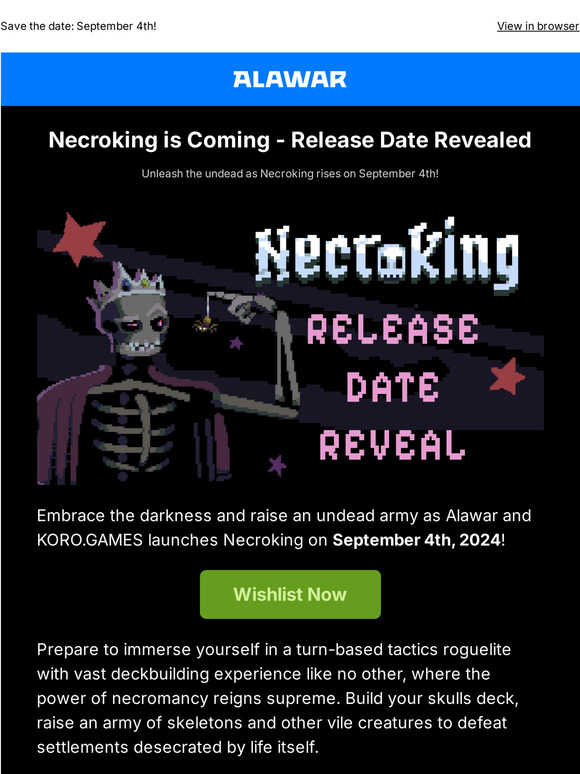 Release date revealed for Necroking 📅