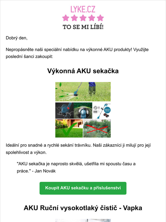 Speciální akce: Last Call na Slevu AKU Produktů
