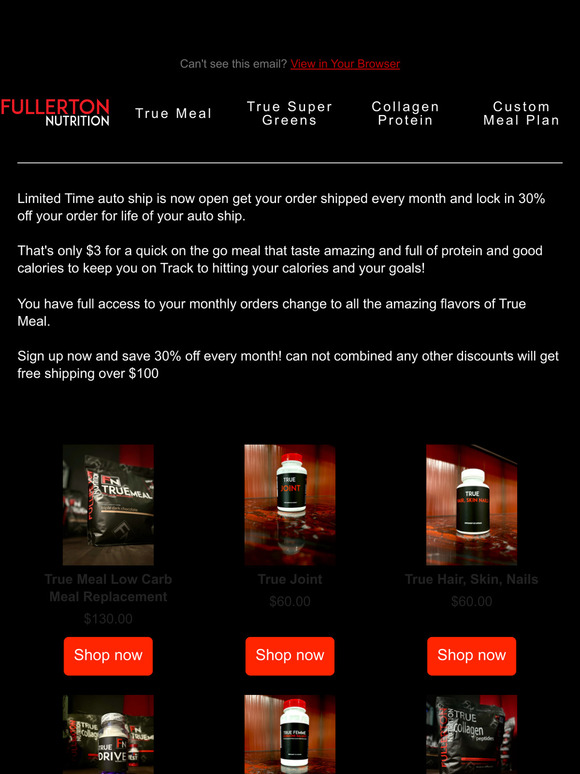 30% off Fullerton Nutrition