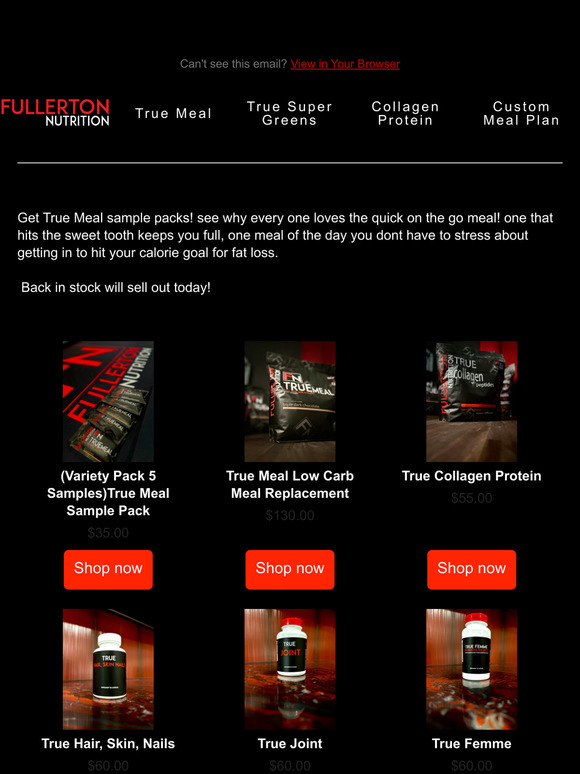Sample pack True Meal are in!