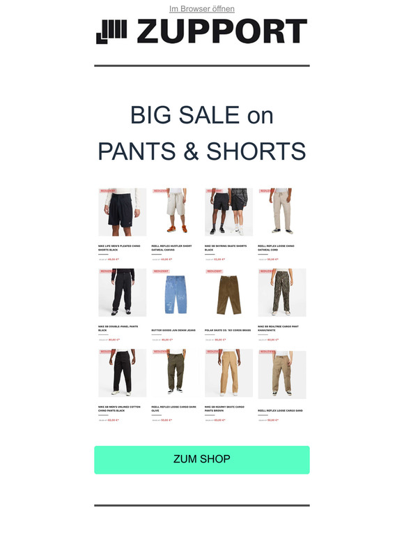Shorts und Pants im BIG SALE ! 💚