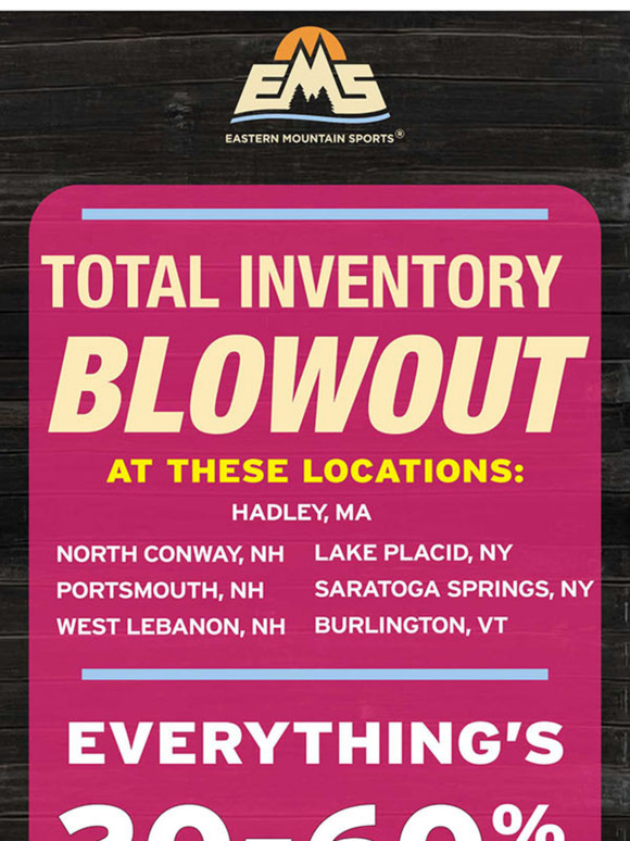 🏷️Savings Continue at EMS stores Inventory Blowout sale!