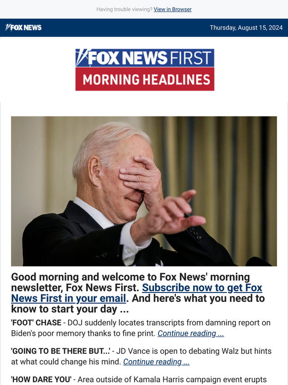 Fox News: DOJ finds transcripts from damning Biden report thanks to