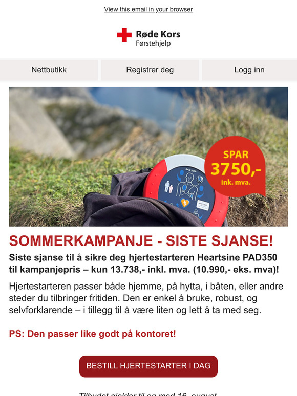SISTE SJANSE 📣 Sommerkampanje på hjertestarter