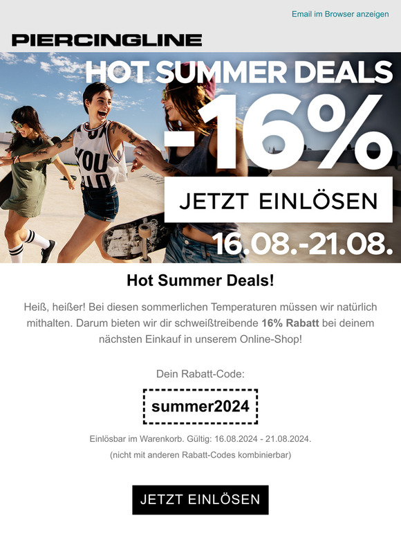 Hot Summer Deals 🍦  16% auf alles!