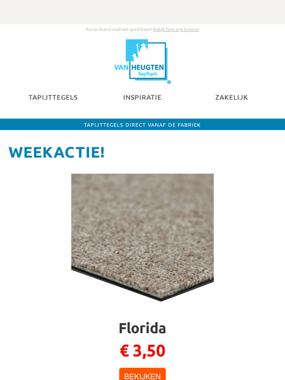 🟫 Weekactie, FLORIDA tapijttegels nu €3.50