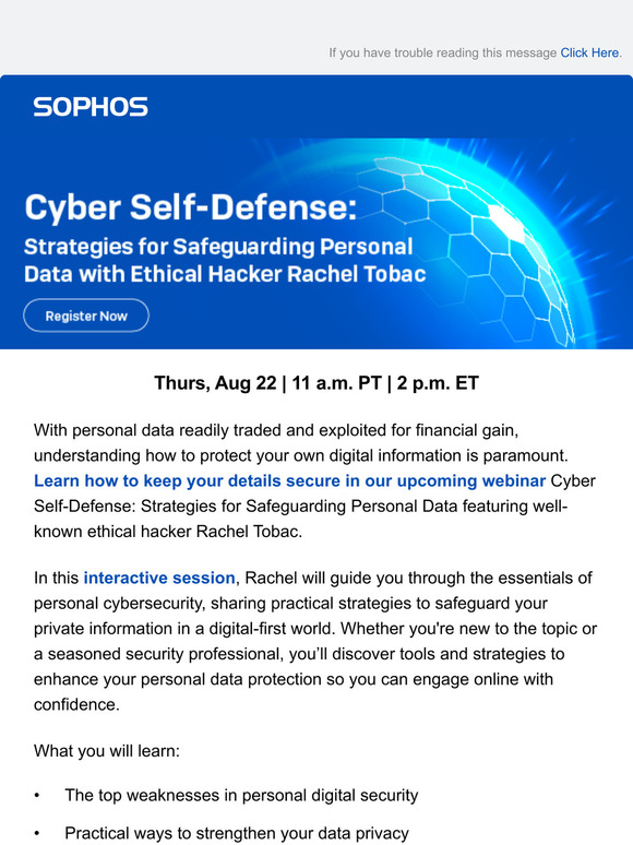 Join Us❗:  Cyber Self-Defense Tips from Ethical Hacker Rachel Tobac