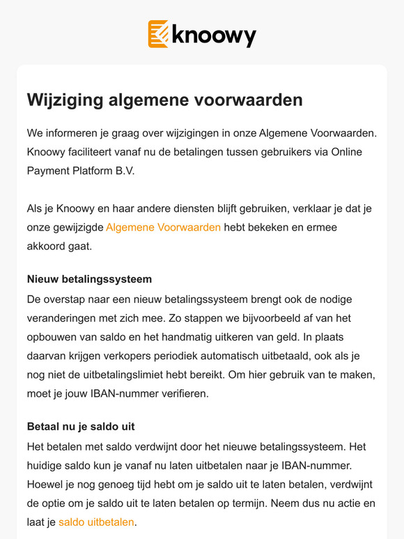 Onze algemene voorwaarden zijn aangepast