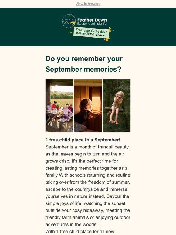 One free child place this September