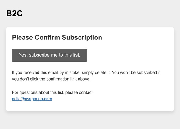B2C: Please Confirm Subscription