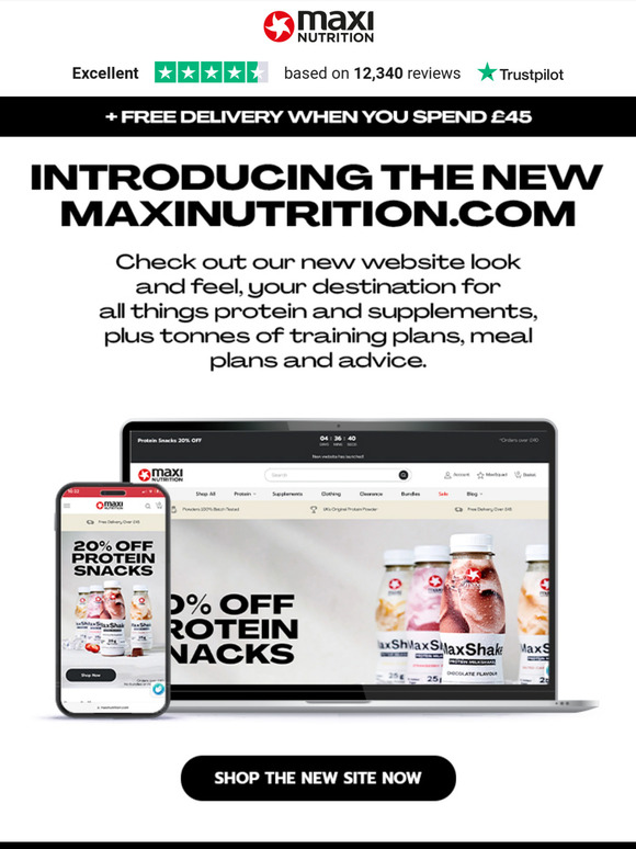 A whole new look for MaxiNutrition.com 👀