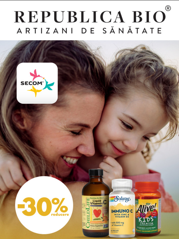 Un plus de sănătate, de la mic la mare, cu 30% reducere 🍊