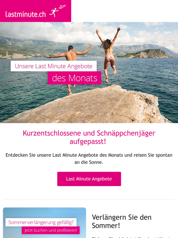 Entdecken Sie unsere Top Last Minute Angebote des Monats !