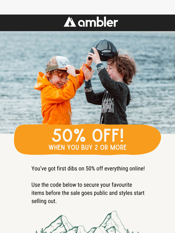 Your secret code for 50% off