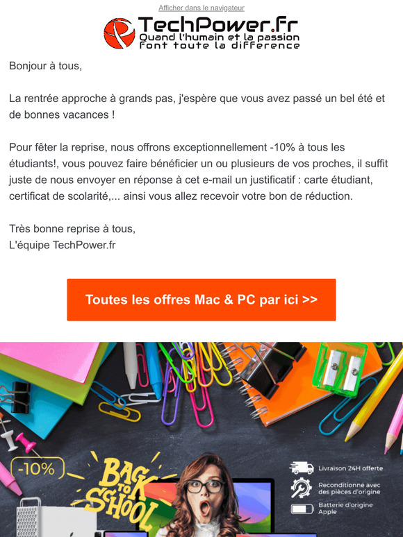 💻Opération Back To School 2024 : Offres exceptionnelles sur tous les Mac & PC