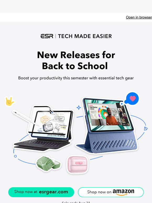 Get up to 40% off! Gear up for savings with our Back to School Sale | ESR