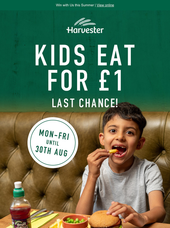 —, weekday Kids Eat for £1 is coming to an end 🥺